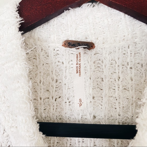 Free People Ivory Cardigan Sweater Vest Eyelash - Picture 4 of 6
